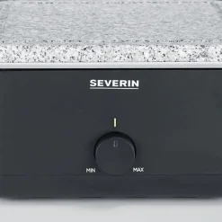 Raclette Gril - SEVERIN - RG2366 - 8 pers. - Pierre Naturelle et Plaque de Cuisson Réversible - 8 poelons - Noir