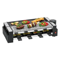 Raclette gril avec pierre chaude 8 personnes Clatronic RG 3678 Noir
