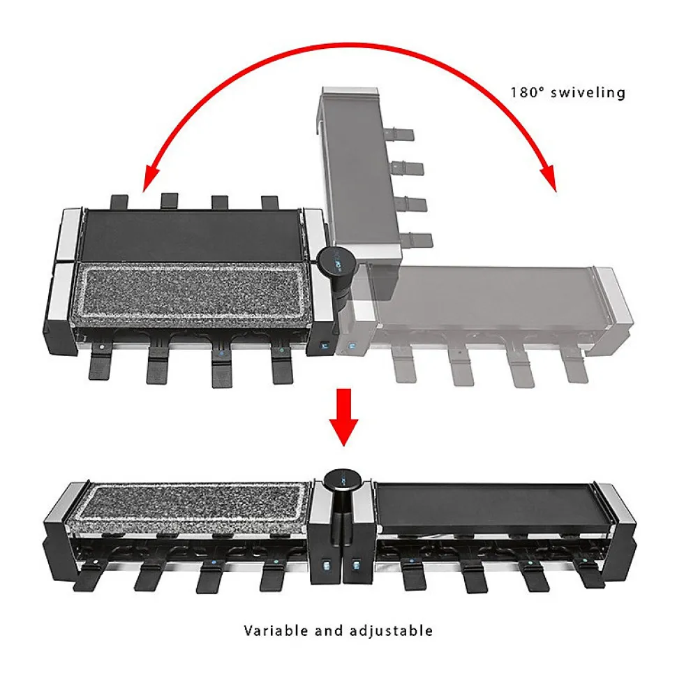 Raclette gril avec pierre chaude 8 personnes Clatronic RG 3678 Noir