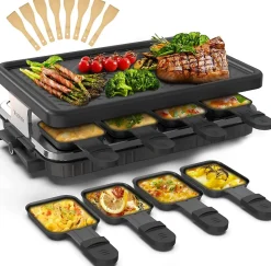Raclette Grill 8 personnes 1300 W antiadhésif