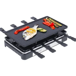Raclette électrique ADLER AD6616 avec poêle - Plancha sans fumée de style moderne pour 8 personnes 1400W