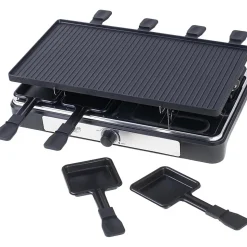 Raclette électrique ADLER AD6616 avec poêle - Plancha sans fumée de style moderne pour 8 personnes 1400W