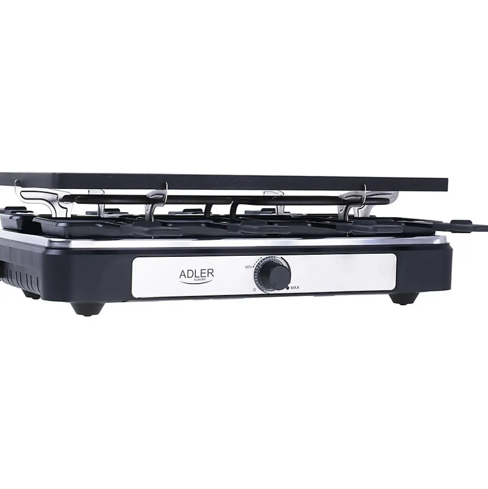 Raclette électrique ADLER AD6616 avec poêle - Plancha sans fumée de style moderne pour 8 personnes 1400W