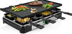 Raclette multifonction 8 personnes 1400W Noir