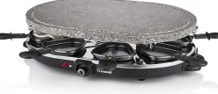 Raclette pierre à cuire 8 personnes 1200 W Noir