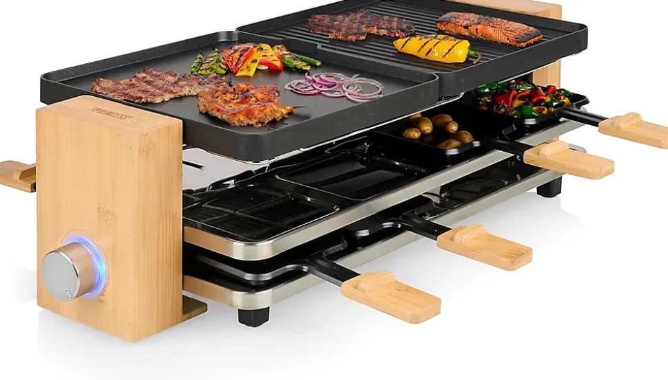 Raclette Princess Pure 8 1300 W Noir & Bambou