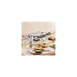 RACLETTE TRANSPARENCE 6 PERS VERRE TREMPE BLANC GRIS LAGRANGE