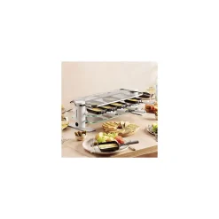 RACLETTE TRANSPARENCE 8 PERS 3 PLATEAUX VERRE TREMPE BLANC GRIS LAGRANGE