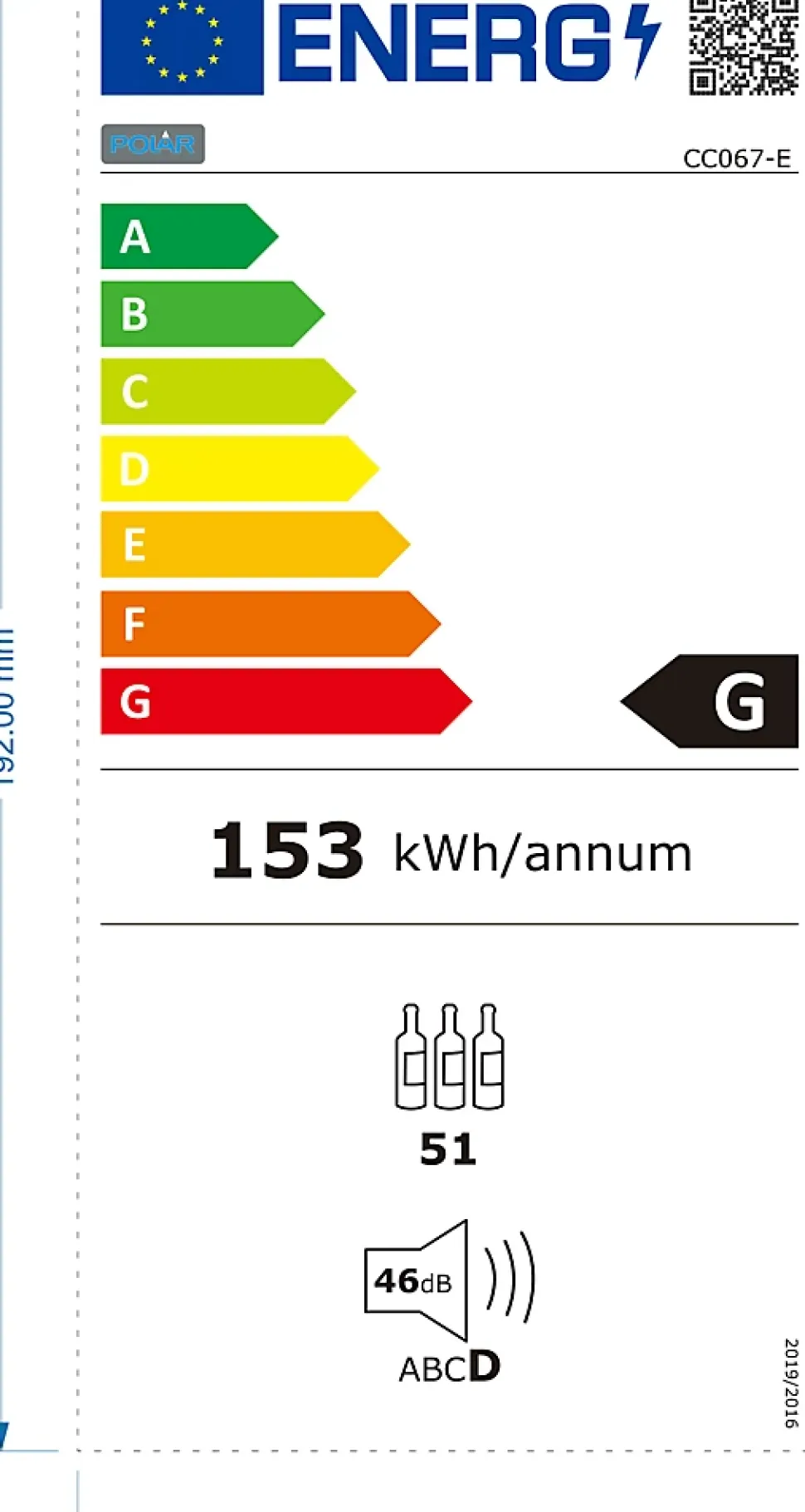 Rafraîchisseur à Vin Dessous de Comptoir Série C - 51 Bouteilles - Polar