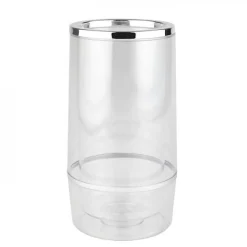 Rafraîchisseur de bouteille transparent isolant polystyrène - Bleu