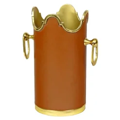 Rafraichisseur à bouteille cuir 17x12x23cm