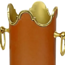 Rafraichisseur à bouteille cuir 17x12x23cm