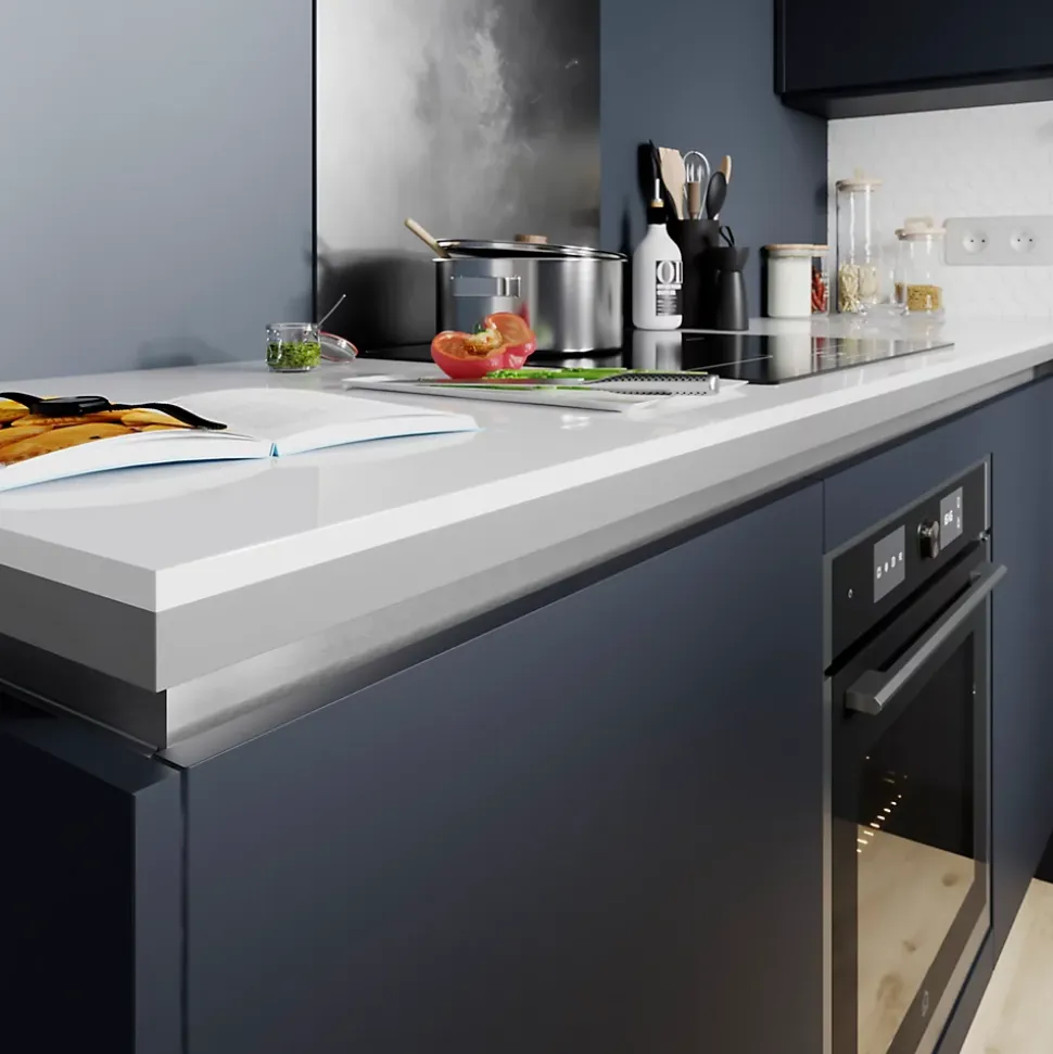 Rail de tiroir acier brossé L. 300 cm Caraway Innovo GoodHome