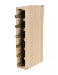 Range Bouteille En Bois Brut 6 Bouteilles /