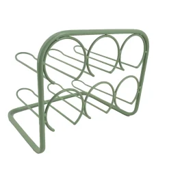 Range bouteilles en métal vert l.30,5 x H.21,5 x P.24,7cm Ornami