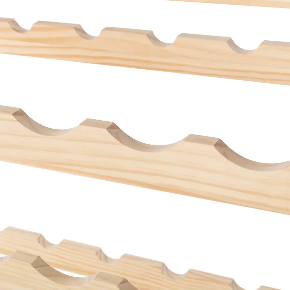 Range bouteilles en pin massif 54 compartiments