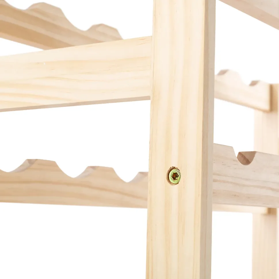 Range bouteilles en pin massif 54 compartiments