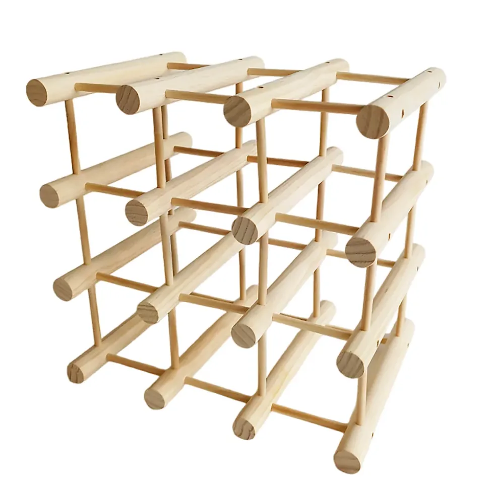 Range bouteilles en pin massif 12 compartiments