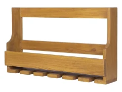 Range bouteilles et verres mural vintage - Bois de Mindi - L. 70 x P. 15 x H. 40 cm - VIDAGO