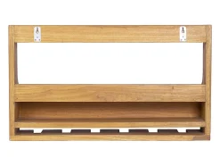 Range bouteilles et verres mural vintage - Bois de Mindi - L. 70 x P. 15 x H. 40 cm - VIDAGO