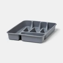 Range couverts GoodHome Datil gris 33 x 26 cm, 5 compartiments