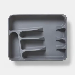 Range couverts GoodHome Datil gris 33 x 26 cm, 5 compartiments