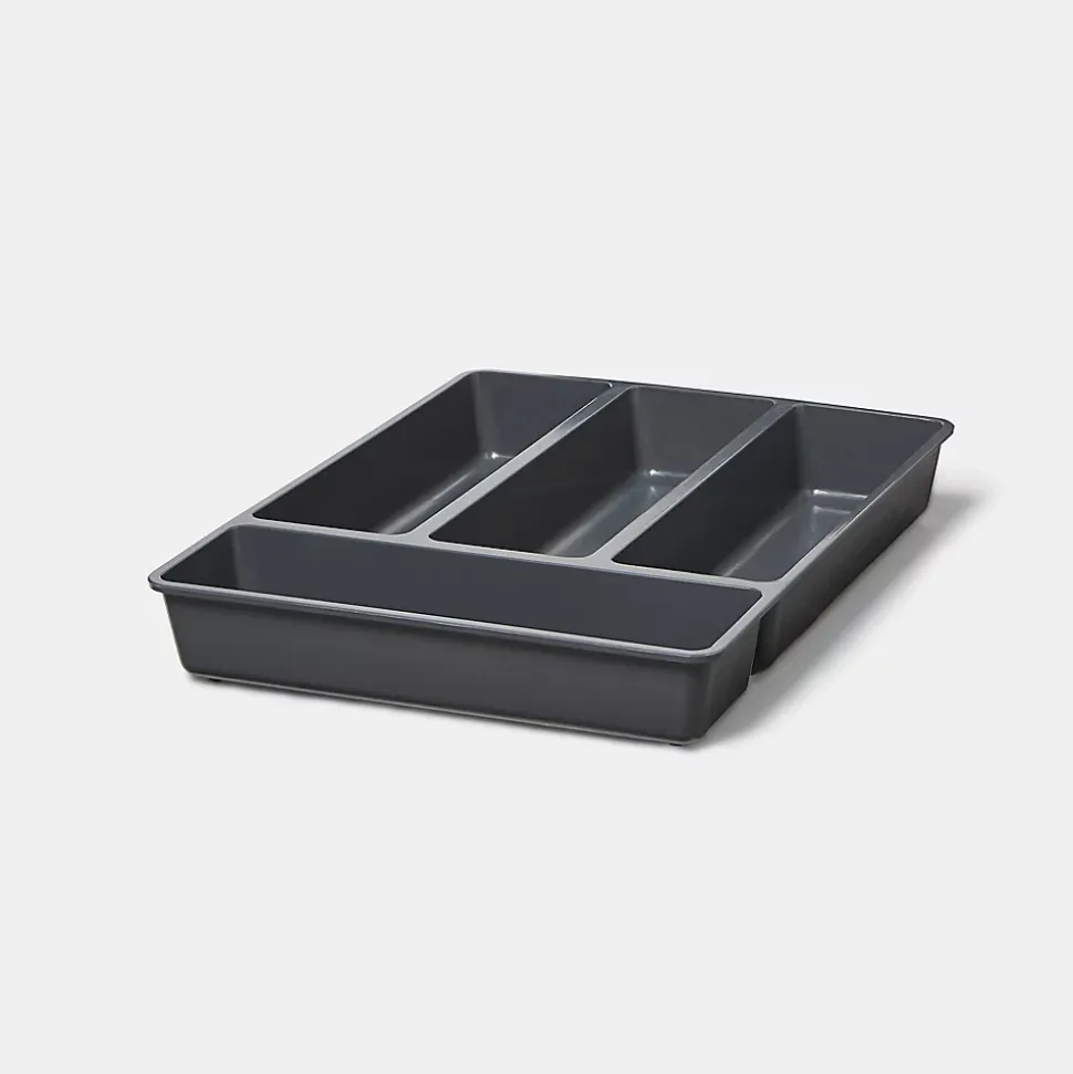 Range couverts GoodHome Nitaki gris 32 x 42 cm, 4 compartiments