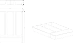 Range couverts GoodHome Nitaki gris 32 x 42 cm, 4 compartiments