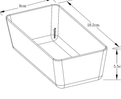 Range couverts GoodHome Nitaki gris 18 x 9 cm, 1 compartiment