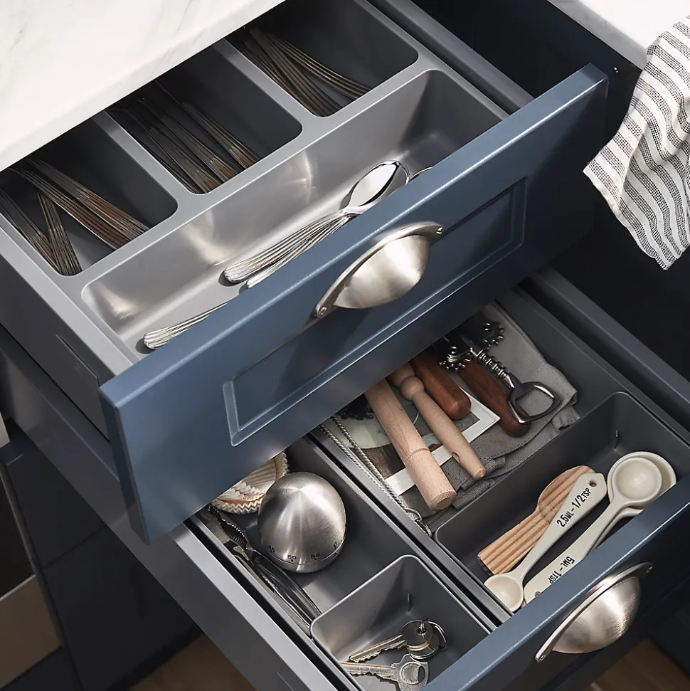 Range couverts GoodHome Nitaki gris 10 x 42 cm, 1 compartiment