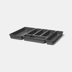Range couverts GoodHome Nitaki gris 9 x 9 cm, 1 compartiment