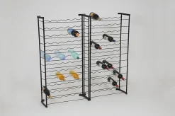 Range-bouteilles en acie plastifié noir 144 compartiments