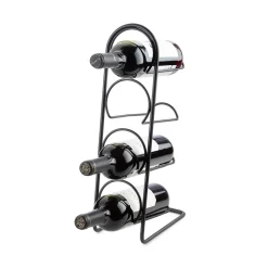 Range-bouteilles en acier Compactor noir 4 compartiments