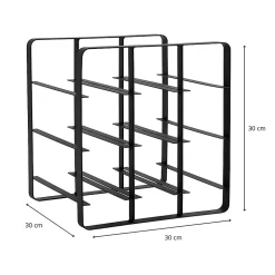 Range-bouteilles en métal noir 9 compartiments Box & Beyond
