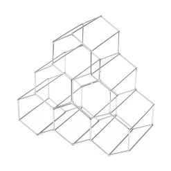 Range-bouteilles métal argent, 6 compartiments