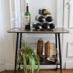 Range-bouteilles métal argent, 6 compartiments