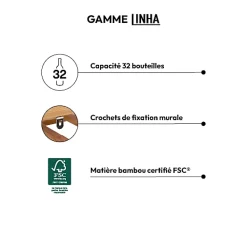 Rangement 32 bouteilles Bambou Linha - 5Five