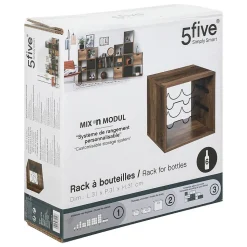 Rangement 6 bouteilles indus Effet bois foncé Mix N' Modul - 5Five