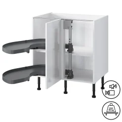 Rangement coulissant d'angle pour meuble de cuisine GoodHome Pebre 80 cm, gauche