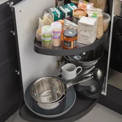 Rangement coulissant d'angle pour meuble de cuisine GoodHome Pebre 80 cm, droite