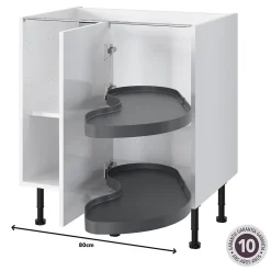 Rangement coulissant d'angle pour meuble de cuisine GoodHome Pebre 80 cm, droite