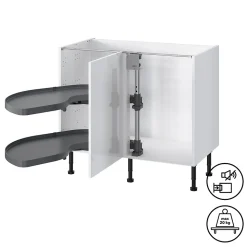 Rangement coulissant d'angle pour meuble de cuisine GoodHome Pebre 100 cm, gauche