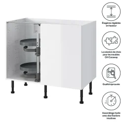 Rangement coulissant d'angle pour meuble de cuisine GoodHome Pebre 100 cm, droite