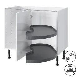 Rangement coulissant d'angle pour meuble de cuisine GoodHome Pebre 100 cm, droite