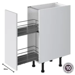 Rangement coulissant pour meuble de cuisine GoodHome Pebre 30 cm, 2 niveaux