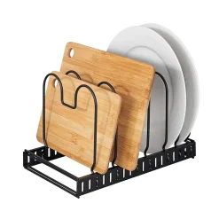 Rangement de placard cuisine - Support pour assiettes et couvercles