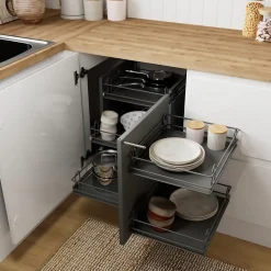 Rangement intérieur coulissant d'angle droit pour meuble de cuisine GoodHome Pebre 100 cm