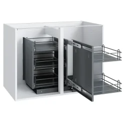 Rangement intérieur coulissant d'angle droit pour meuble de cuisine GoodHome Pebre 100 cm