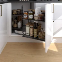 Rangement intérieur coulissant d'angle gauche pour meuble de cuisine GoodHome Pebre 100 cm