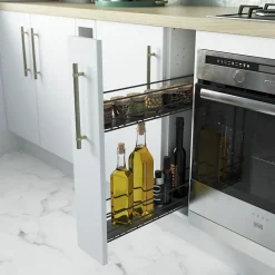 Rangement épices coulissant pour meuble de cuisine GoodHome Pebre 15 cm, 2 niveaux